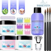 Bone Vista® Acryl Nails Starter Pack - Wit , Rose & Clair - Faux Ongles Professionnels
