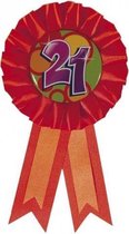 rozet ''21'' rood 8 x 14,5 cm