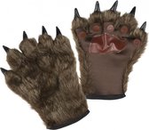 handschoenen weerwolf polyester bruin one-size