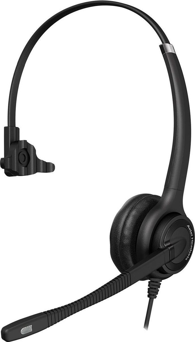 Axtel Elite HDvoice mono USB koptelefoon voor laptop Skype/Teams - HOME OFFICE headsets + GRATIS hygiënische set van oor- en mondschuimpjes