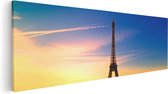 Artaza Canvas Schilderij Parijs Eiffeltoren Tijdens De Zonsopkomst - 60x20 - Foto Op Canvas - Canvas Print