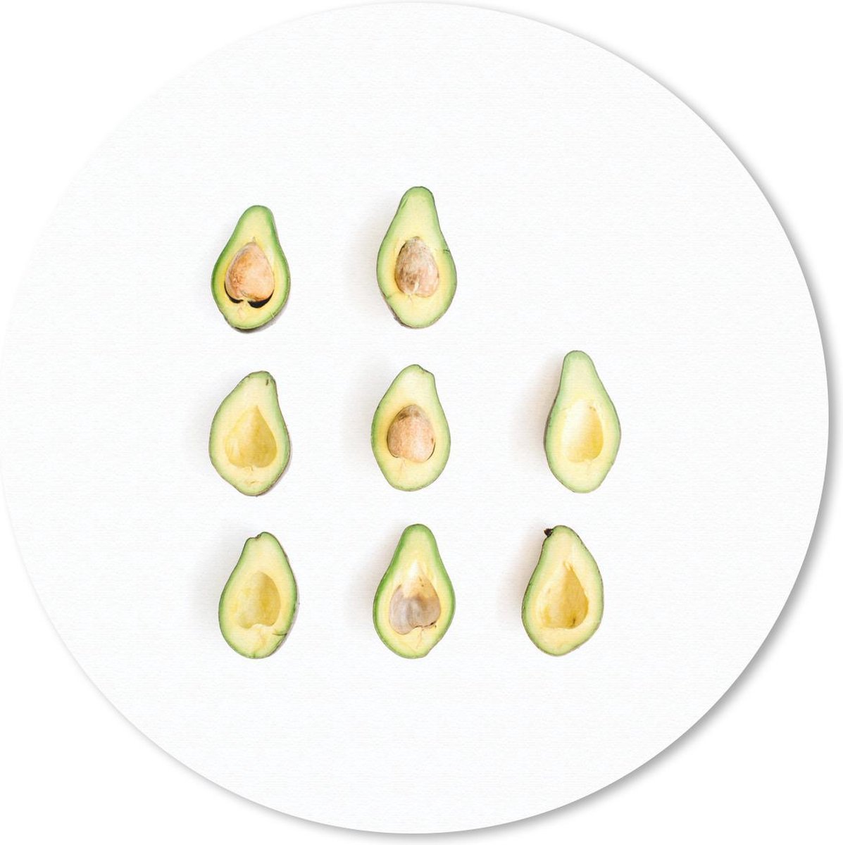 Muismat rond 30x30 cm - Mousepad Avocado - Fruit - Tropisch - Ronde muismatten