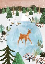 Deer on Ice Greeting Card (GCX 902)