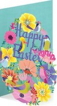 Easter Birds & Flowers Lasercut Card (GC 1977E)