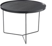 J-Line Bijzettafel Rond Hout Metaal Donker Bruin Medium