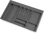 Emuca Bestekbak Optima voor keukenladen Vertex/Concept 500, unit 800 mm, Planken 16mm, Kunststof, antraciet grijs