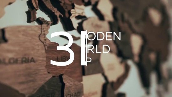 Carte du monde en bois 3D - Grijs - XL (200 x 120)