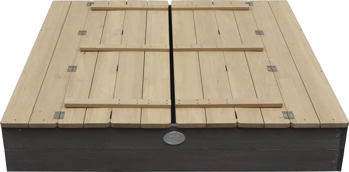 AXI Ella XL Houten Zandbak in Grijs/Bruin - Met Zitbankjes en Deksel - FSC hout - 120x120x20cm - Zandbak voor kinderen — afbeelding 6
