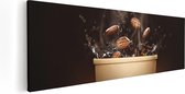 Artaza Canvas Schilderij Koffie Beker Met Koffiebonen Erin - 60x20 - Foto Op Canvas - Canvas Print