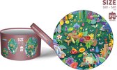 Nixnix - Ronde puzzel - 150 stukjes - Speelgoed - Insecten - Cadeautip - Kinderen - Met opbergdoos