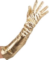 handschoenen dames 50 cm polyester goud