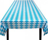 tafelkleed Oktoberfest 130 x 180 cm blauw/wit