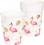 bekertjes flamingo 250 ml papier wit 6 stuks