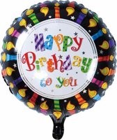 folieballon happy birthday candles 45 cm zwart