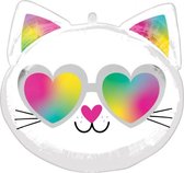 ballon Cool Kitty 43 x 43 cm folie wit