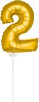 cijferballon 2 folie 36 cm goud