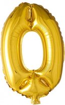 folieballon cijfer 0 goud 102 cm