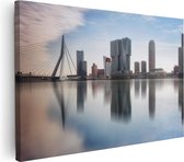 Artaza Canvas Schilderij Rotterdamse Skyline Met De Erasmusbrug  - 30x20 - Klein - Foto Op Canvas - Canvas Print