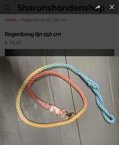 Honden lijn regenboog looplijn uitlaten rainbow dip dye touw