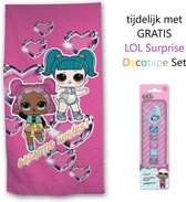 LOL Surprise Zwembad Handdoek | Met Gratis LOL Decotape Set! | Strandlaken | 140 x 70 cm