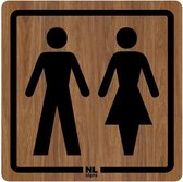 WC sticker man-vrouw 10x10 cm HOUTLOOK