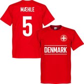 Denemarken Maehle 5 Team T-Shirt - Rood - XS