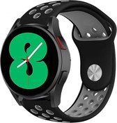 Strap-it Samsung Galaxy Watch 4 - 44mm sport band - zwart/grijs