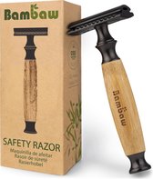 Bamboe Scheermes | Klassiek Zwart | Safety Razor | Traditionele Veiligheidsscheermes | Hoge Kwaliteit | Houten Scheermes | Milieuvriendelijk | Voor Mannen & Vrouwen | Duurzaam | Ge