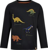 Minymo T-Shirt lange mouw zwart, dino's maat 134