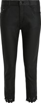 Cassis - Female - Gecoate broek met borduurwerk  - Zwart