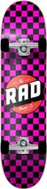 RAD - Dude Crew Checkers Compleet Skateboard Black/Pink 7.75