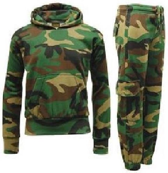 Combinaison de jogging camouflage - taille 146/152 - Costume militaire - pantalon et sweat à capuche imprimé armée