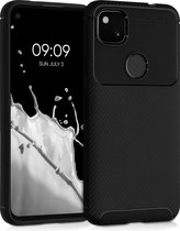 kwmobile telefoonhoesje compatibel met Google Pixel 4a - Hoesje voor smartphone in zwart - Carbon design