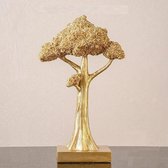 BaykaDecor - Unieke Geluksboom - Lucky Tree Beeld - Woondecoratie - Cadeau - Geluk Boom - Geschenk - Geldboom - Mat Goud - 30 cm