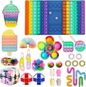 Fidget Toys Pakket "Colorfull Joy" 31 stuks - pop it XL - simple dimple - fidget cube - fidget toys box - Just Fun Stuff