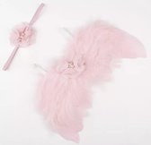Newborn fotoshoot - roze vleugels met haarband / newborn photoshoot / baby fotoshoot / baby kleding / babycadeau / babykleding