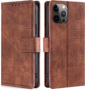 Samsung Galaxy A42 Book Case Hoesje met Krokodil Patroon - Pasjeshouder - PU Leer - TPU - Samsung Galaxy A42 - Bruin