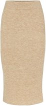Pieces Pcfanna Hw Midi Knit Skirt Bc 17115641 Pebble Dames Rok - Maat S