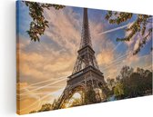 Artaza - Peinture sur toile - Tour Eiffel à Paris au coucher du soleil - 80x40 - Photo sur toile - Impression sur toile