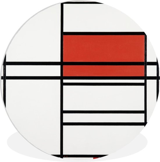 WallCircle - Wandcirkel ⌀ 90 - Compositie met rood en wit - Piet ...