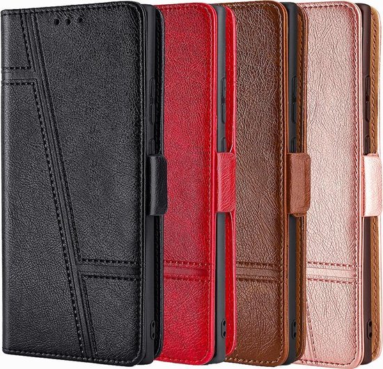 Étui pour iPhone XS avec motif - Cuir PU - Porte-cartes - Fermeture magnétique - Apple iPhone XS - Rouge