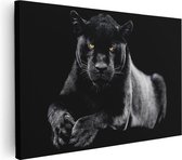Artaza Canvas Schilderij Zwarte Panter - 120x80 - Groot - Foto Op Canvas - Wanddecoratie Woonkamer