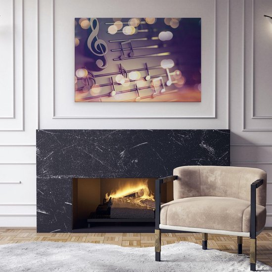 Artaza - Peinture sur toile - Illustration de notes de musique - Abstrait - 90x60 - Photo sur toile - Impression sur toile