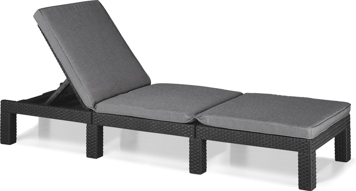 Bol.com Allibert Daytona Deluxe Ligbed - 3 posities - 65x195x25,5 cm - Grafiet aanbieding