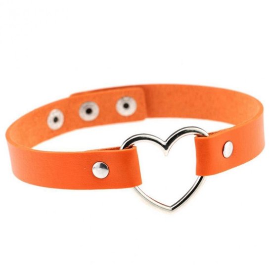 Miresa - choker coeur sexy - réglable avec trois boutons - Oranje