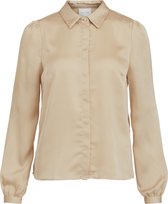 VILA VIMALIONE CUFF DETAIL L/S SHIRT Frosted Almond Dames Blouse - Maat 36