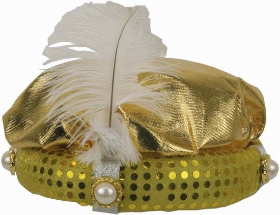 Chapeau de sultan doré avec plume | bol.com
