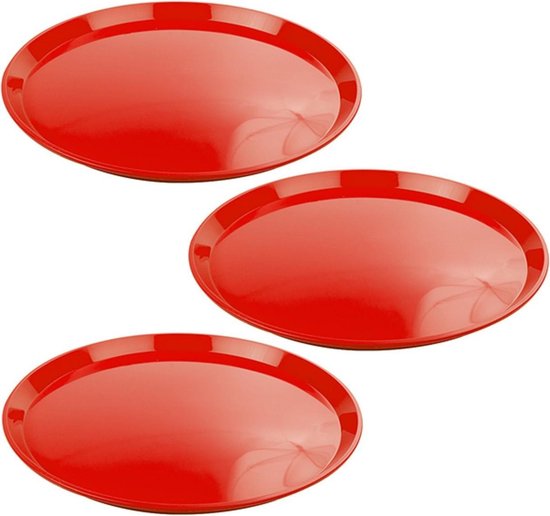 20 ASSIETTES 22CM PLASTIQUE RÉUTILISABLE ROUGE