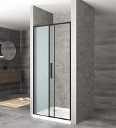 Inloopdouche Denton 130 cm schuifdeur 6mm dik  - mat zwart