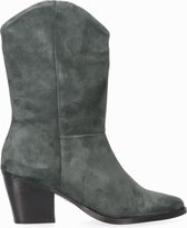 Tango | Ella square 12-a TV  petrol kid suede boot - black heel | Maat: 41